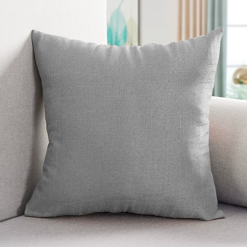 Pillow, big square sofa, cotton and linen, increased thickness