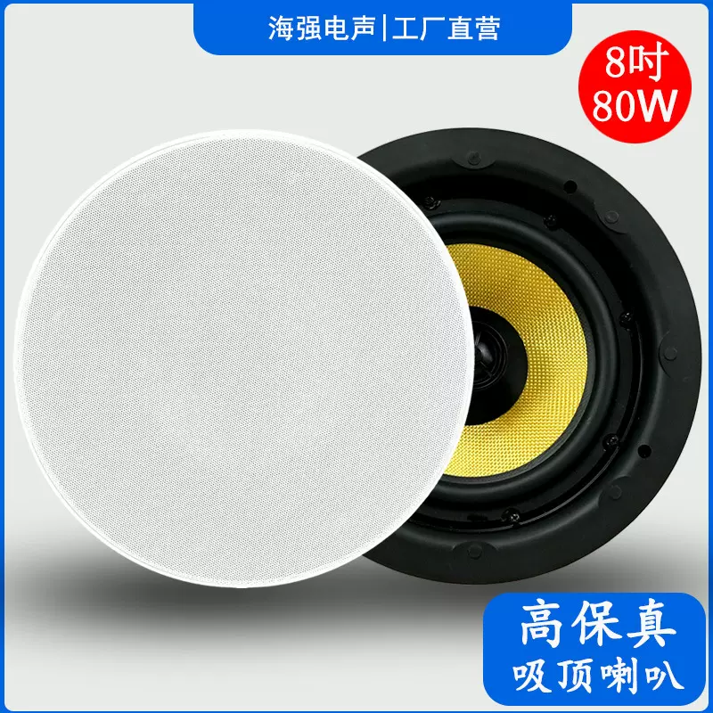 同轴定阻定压吸顶喇叭天花吊顶音箱公共广播音响HIFI带功放高保真