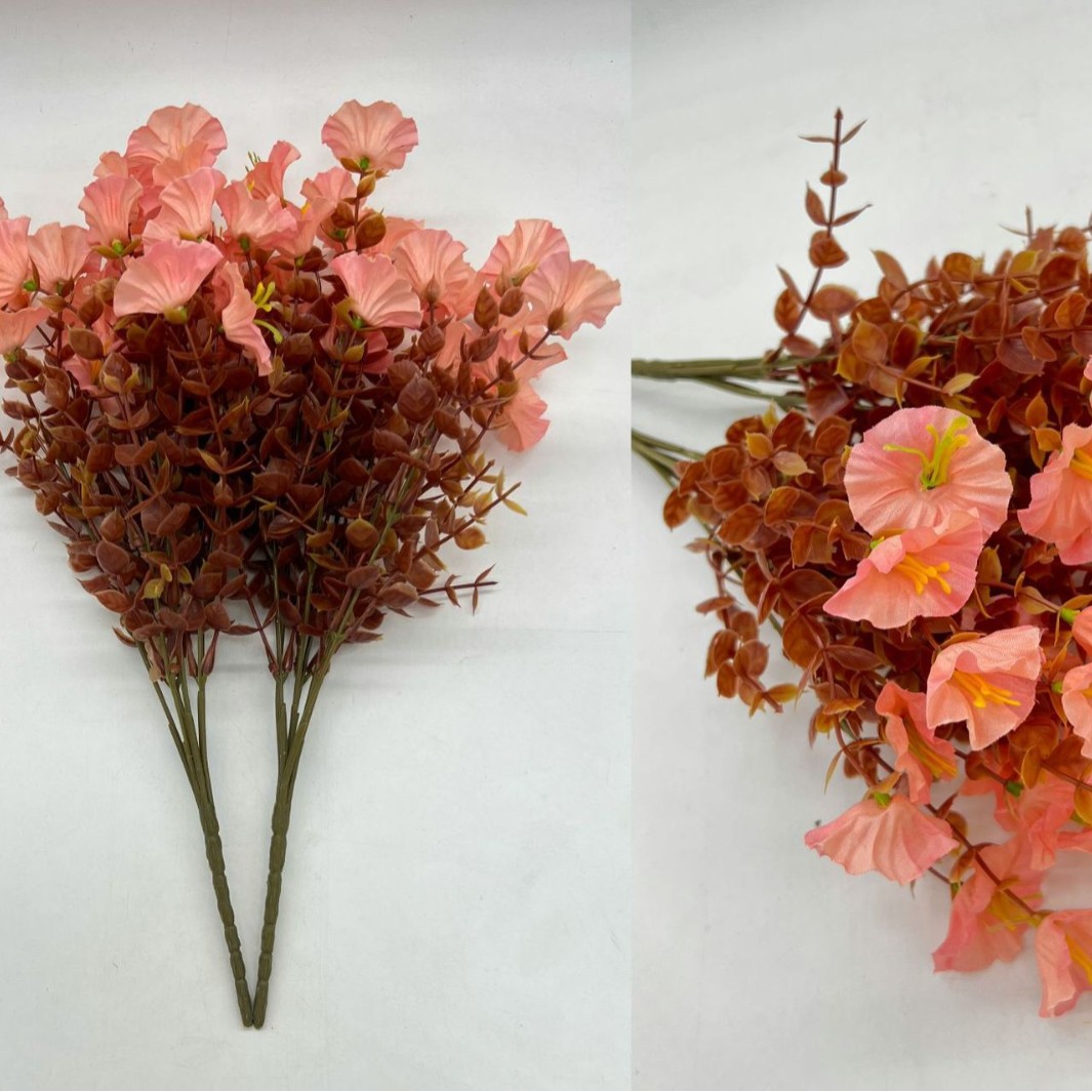 Transfronterizo Amazon simulación de eucalyptus flores falsas flores artificiales manijas de flores para el hogar jardín decoración de flores simuladas al aire libre