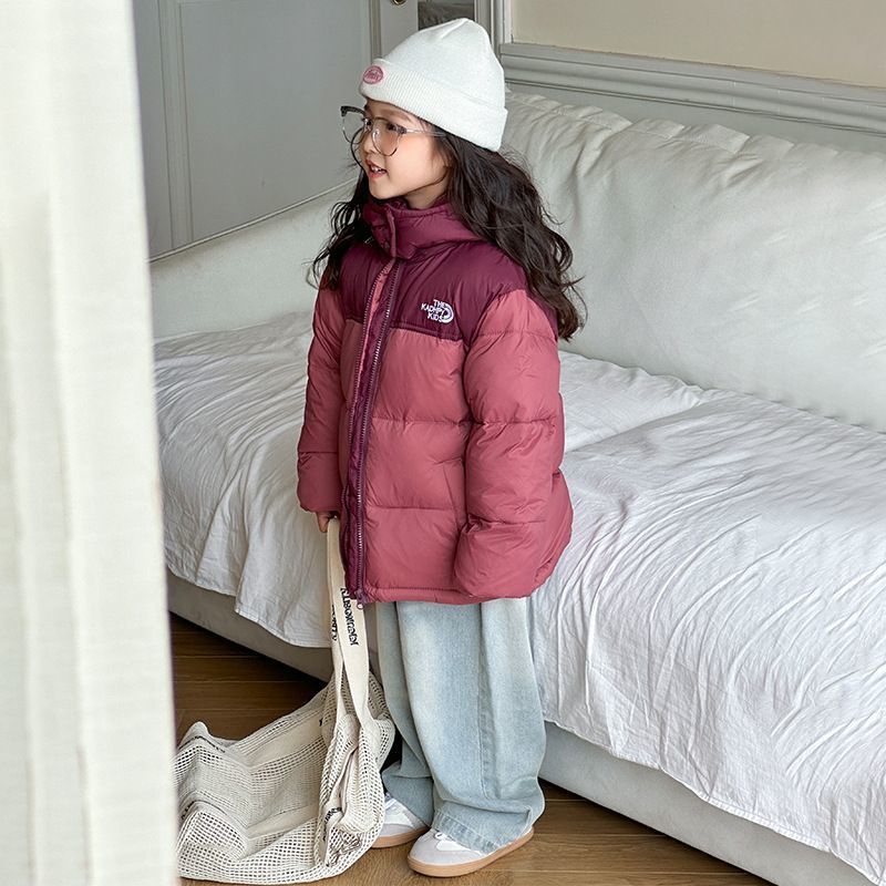 2025 invierno nueva ropa de algodón para niños, niños y niñas, chaqueta de algodón de pluma caliente, chaqueta de algodón de bebé coreano