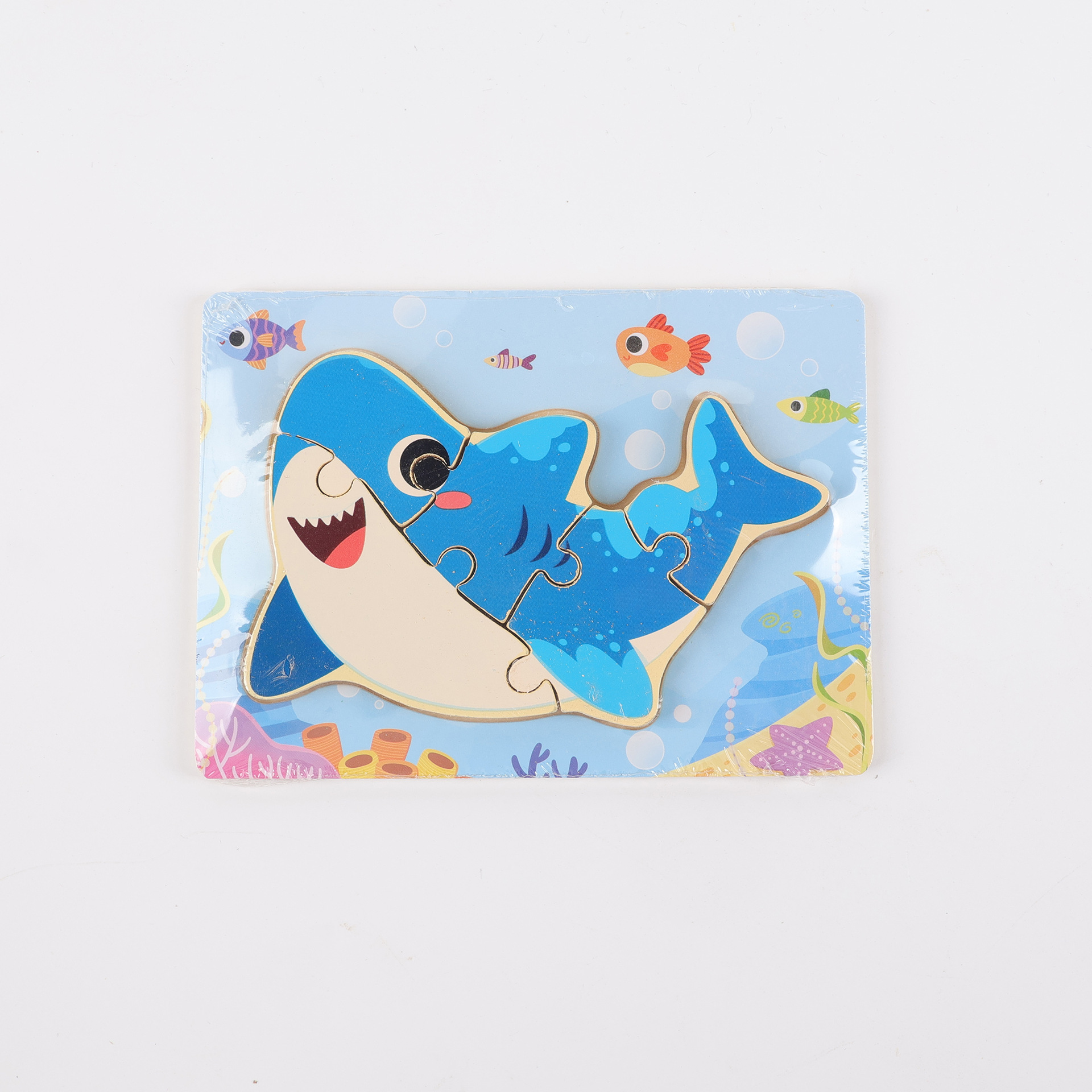 Puzzle de madera plano pequeño puzzle infantil juguetes de dibujos animados animales de tráfico cognitivo bloque al por mayor