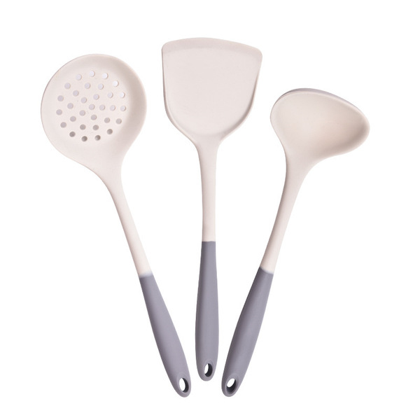 Color-blocking gray-white silicone spatula household…