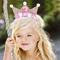 国境を越えた売れ筋子供用プリンセス誕生日パーティー装飾ヘッドバンド23456歳フラワークラウンヘッドバンドソース工場