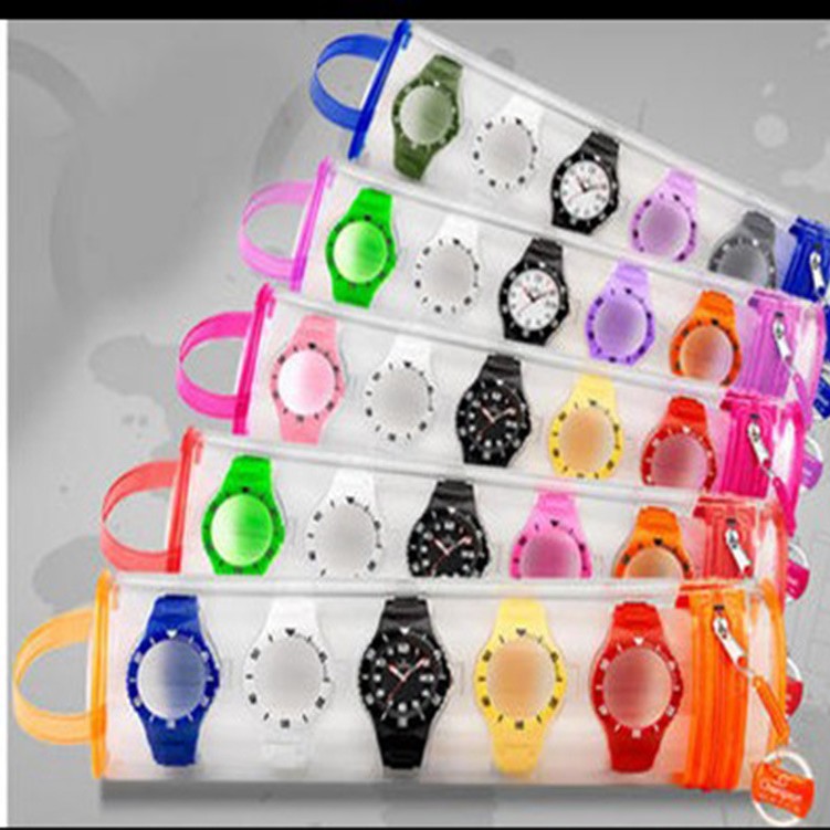 PVC手表袋珠宝首饰包装袋PVC玻璃丝纹路拉链袋磨砂半透拉链式