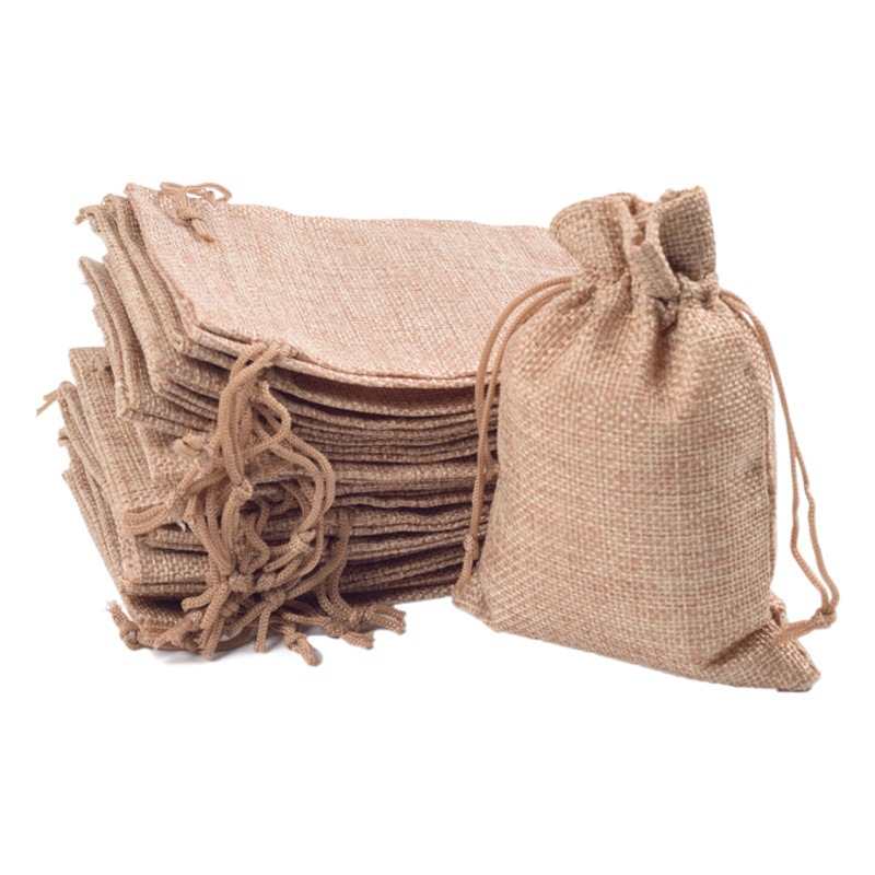 Bolsa de lino, bolsa de lino con cordón para embalaje de joyas, bolsa de almacenamiento de regalos, bolsa a prueba de polvo para hierbas medicinales
