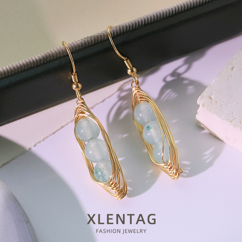 Aquamarine Pod Ear Hook Earpenes