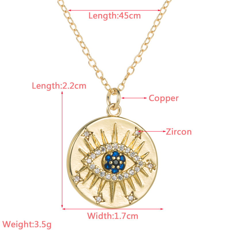 Fashion Devilu0027S Eye Copper Pendant Necklace Inlay Zircon Copper Necklaces