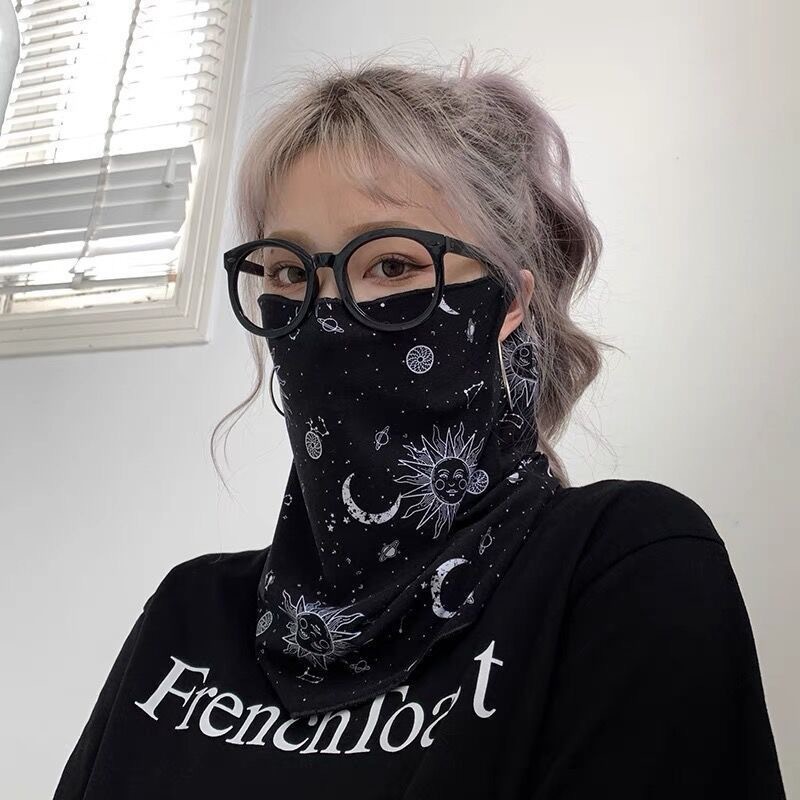 Máscaras solares para hombres y mujeres cuello colgando de hielo protector de orejas máscaras solares de verano manga flor de anacaju ciclismo toallas de moda