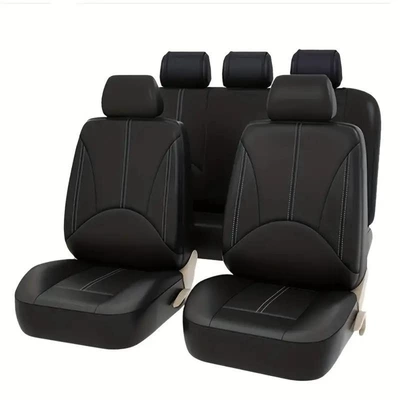 Universal seat cover PU Cushion Cover Amazon eBay - black-five-seats-universal-five-seater