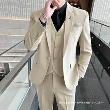 西服套装男休闲商务正装外套韩版修身伴郎新郎结婚礼服西装三件套