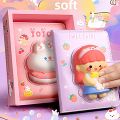 可愛創意卡通本筆記本少女手帳超萌咔巴熊手賬本網紅學生減壓解壓