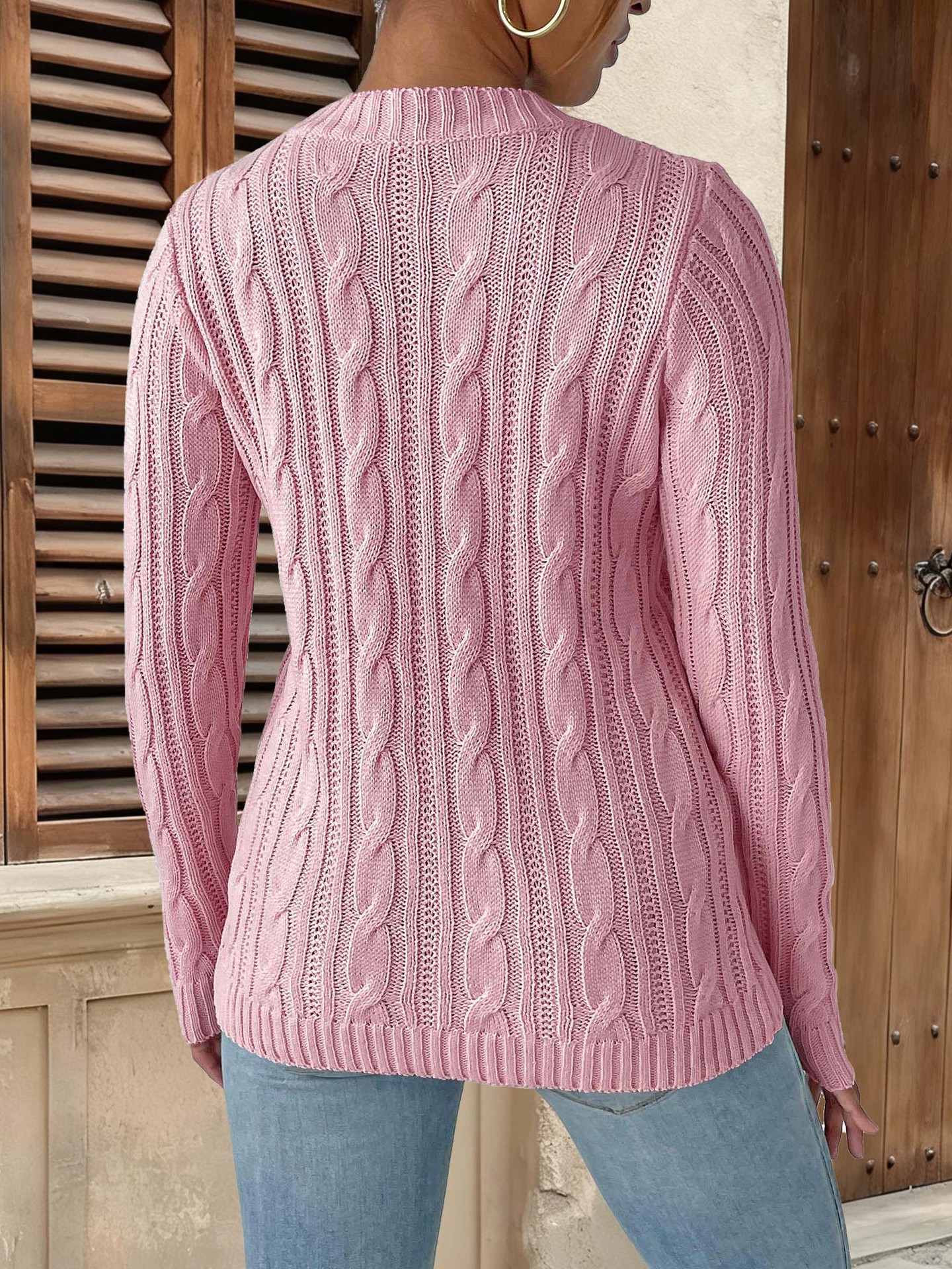 Bow Patchwork Round Neck Pullover Simple Bottoming Woven Sweater 22 Bow Patchwork Round Neck Pullover Simple Bottoming Woven Sweater