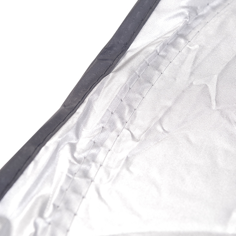 Cross-border sun protection and heat insulation 170T silver-coated fabric double-layer car sunshade with built-in flat polyester cooling system