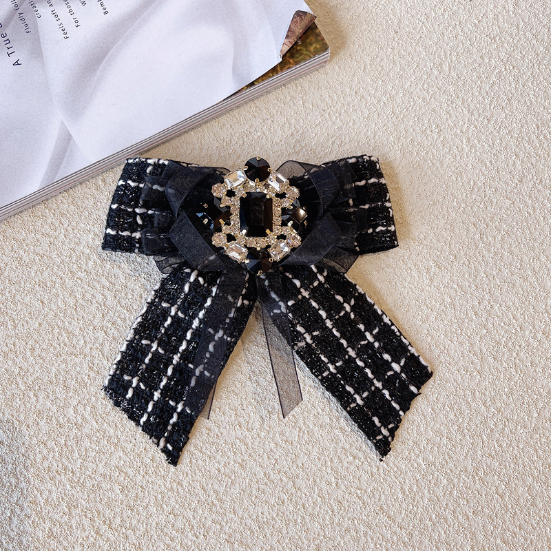 Pajarita collar flor accesorios moda Chanel estilo arco rhinestone abrigo collar decoración coreano cliente orden comercio exterior