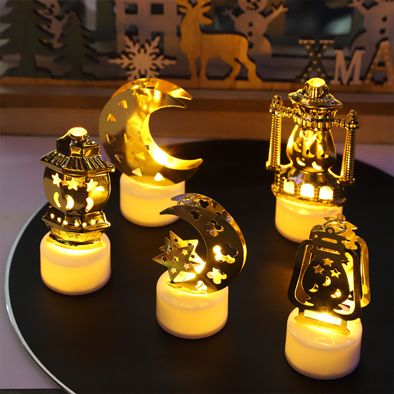 Christmas Retro Small Electronic Candle LED Oil Lamp Moon Lighthouse Creative Decoration Gift Ethnic Style Decoration