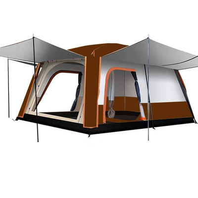 Avtomobil dam çadırları — 3-4 People Camping Style Canopy Two - coffee-color-all-inclusive-external-account-prevent-heavy-rain-miniature-size-fits-2-4-people