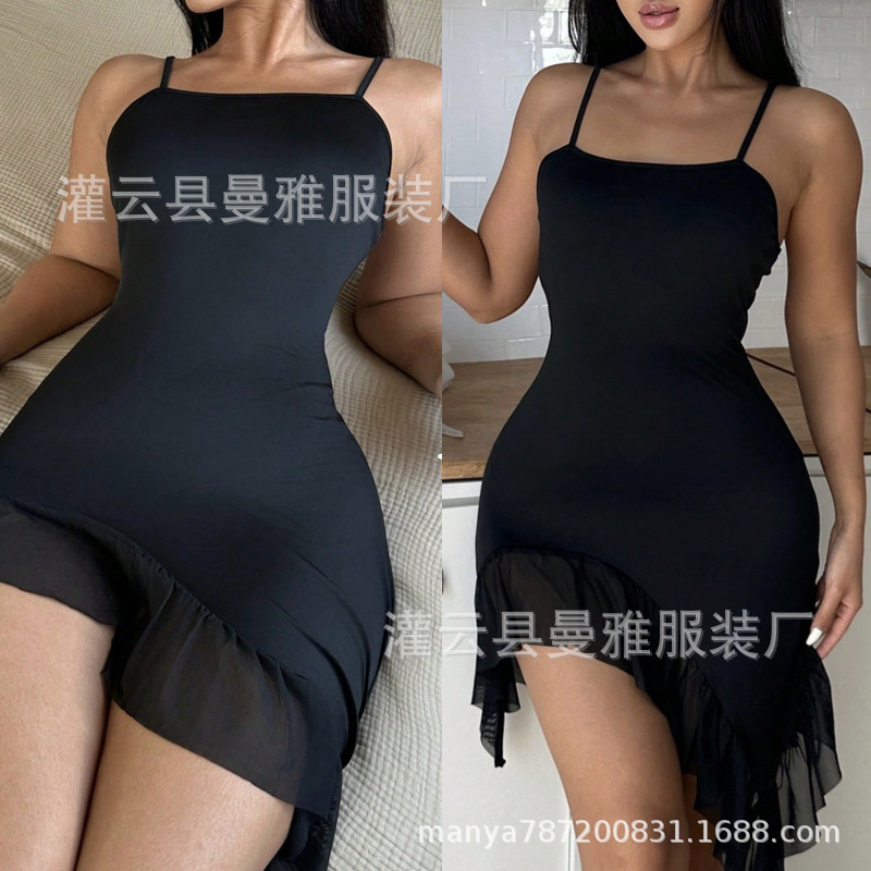 European and American Foreign Trade Sexy Women's Nightgown Sexy Women's Sexy Underwear Mini Hip Skirt Loose Home Pajamas