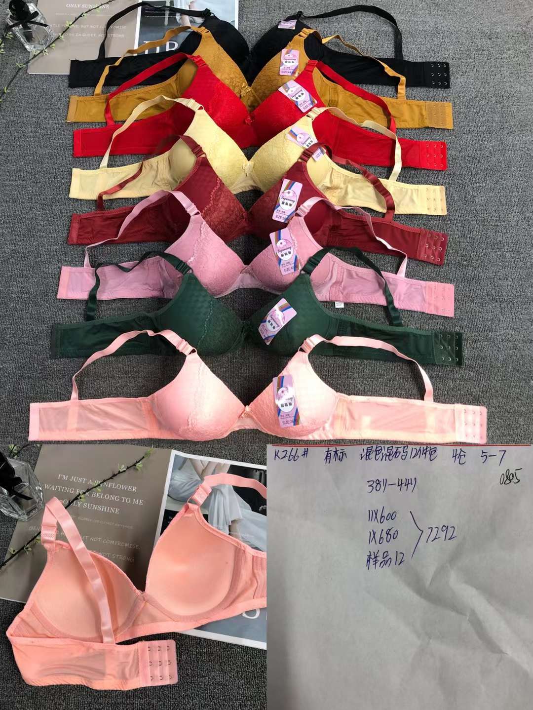 Sujetador de la ropa interior de la Madre Tres pechos delgada de mediana edad y ancianos sujetador inalámbrico de algodón pequeño pecho empuja hacia arriba más sujetador de tamaño al por mayor