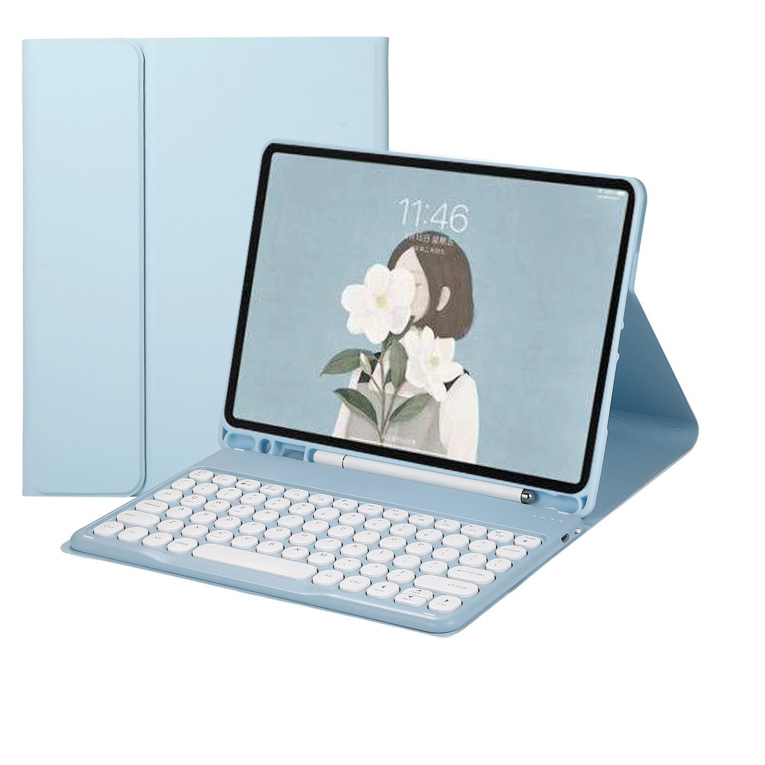 Подходящий твердый чехол для iPad Air11 Bluetooth с защитной крышкой, магнитный чехол для iPad11 (A16) круглая крышка с тач клавиатурой