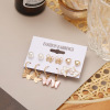 Earrings, acrylic set, crystal earings, suitable for import, 6 pair, simple and elegant design