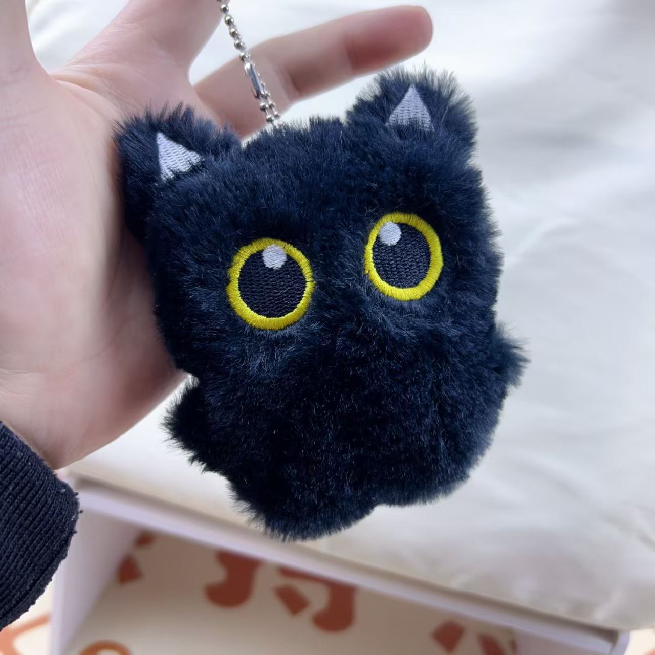 Big Eyes Black Cat Colgante Punk Little Black Cat Keychain bolsos colgante Rock Gato para amigos
