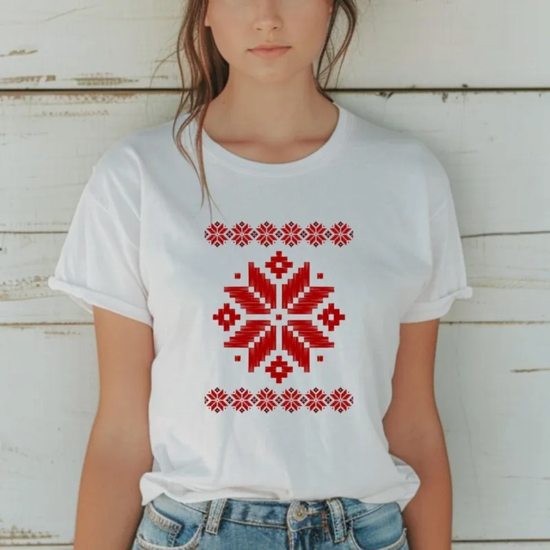 【Cross-Border European Size】Vyshyvanka Shirt Ornament Print Shirt Ukraine Sh