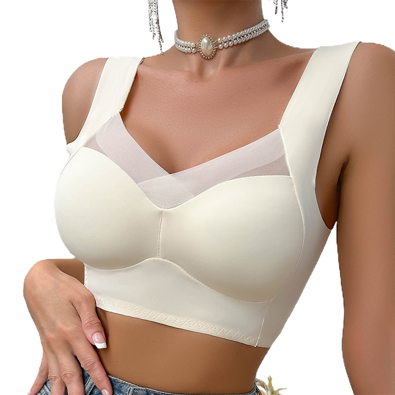 Solid Color Wireless Bra Back Beauty Gather Comfort display picture 6