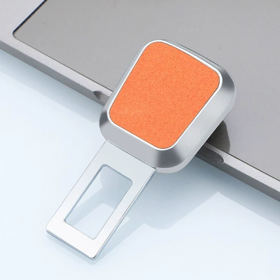 Suitable for Audi Car Safety Belt Buckle A4L A5 A6L Q3 Q4 Buckle Interface Extension Fixer (Seat belt shoulder pad) - 4975-silverorange-peel-single