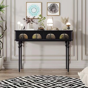 French Entry Luxury Vintage Entrance Table with Light Corridor Away Long Table Living Room Entrance Door-to-Door Solid Wood Entrance Table