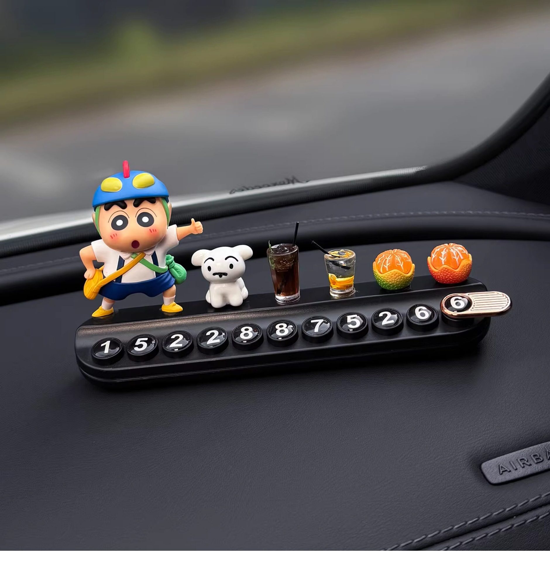2026 New Model Crayon Shin-Chan Temporary Parking Number Plate for Moving the Car, with a Phone Number That Can Be Hidden on the Car
