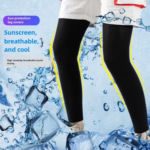 Plus size Ice Silk sun protection leg cover men and women riding ice sleeve calf protection basketball scar covering tattoo mosquito-proof leg sleeve