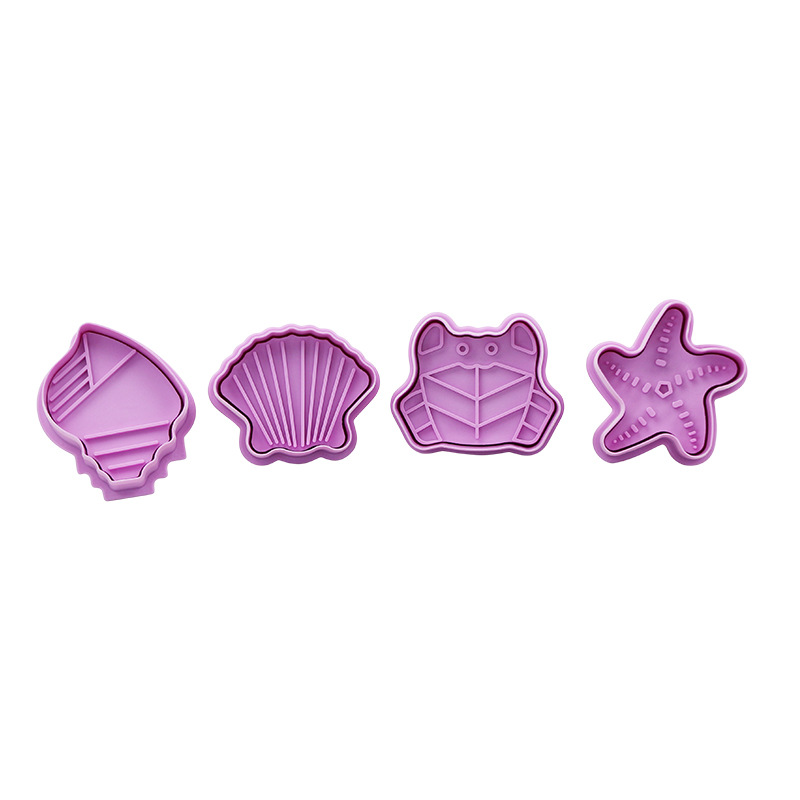 La vida marina fondant 3d tridimensional de plástico estrella de mar concha de cangrejo prensa molde de galletas