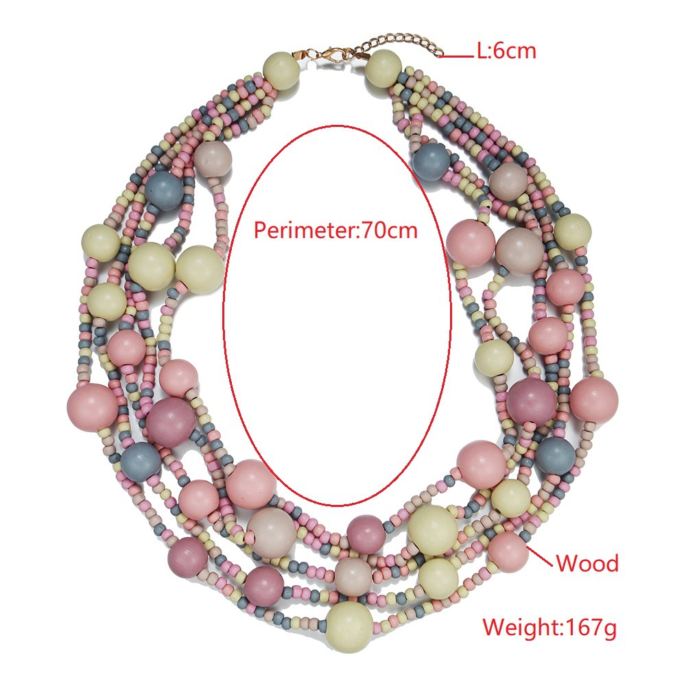 172g Weight Sweater Chain Classification Casual Ethnic Style Geometric Wood Wholesale Sweater Chain