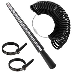 HKUS塑料戒指棒戒指測量圈0-13黑色美度圈美碼尺手指大小篩選工具