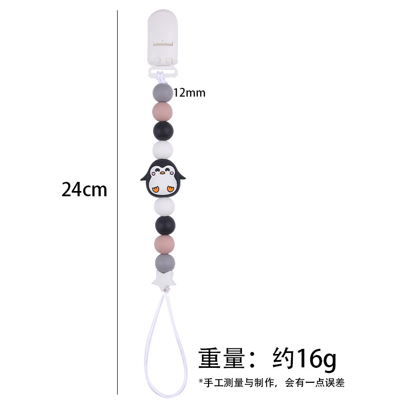 Nuevo bebé 3D dibujos animados animales de silicona tetera cadena de dientes de mordida de dientes de molar cadena de dientes calmante cadena de goma de diente
