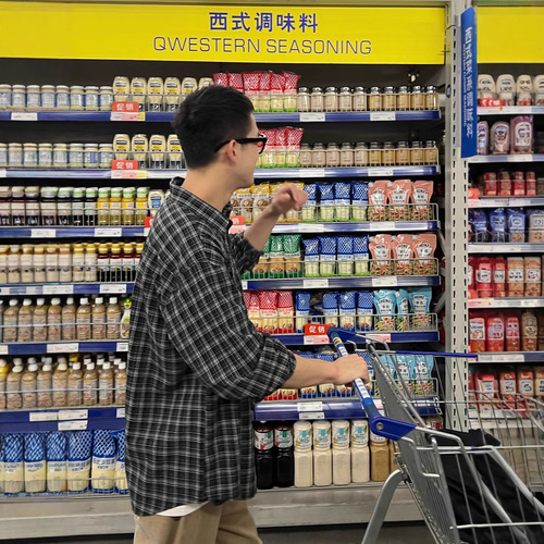 Korean style black checkered long-sleeved shirt men's spring and autumn fashion brand high-end lazy style casual loose shirt coat 