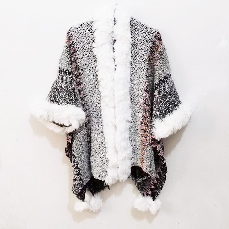 Fur collar gray