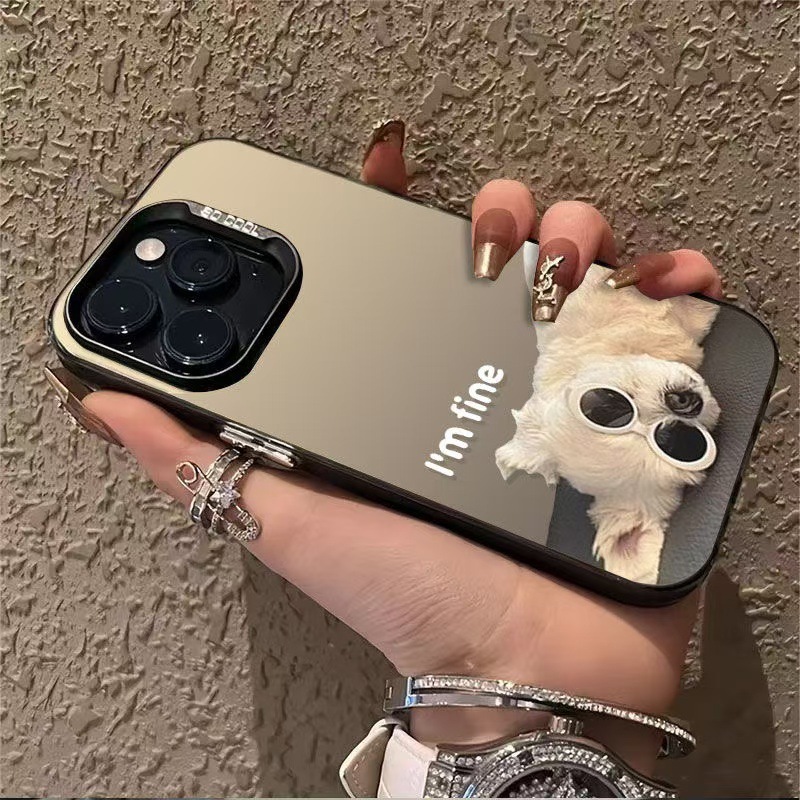 Gafas de sol para cachorros Funda para teléfono móvil iphone16 Apple 15promax Europa y América 14 anti-caída 13 marca de moda 12 personalidad