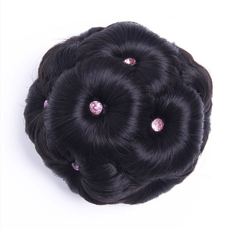 Fábrica al por mayor diamante nueve flor moño pelo clip peluca flor brote nupcial accesorios para el cabello updo pelo moño pelo bolsa en stock
