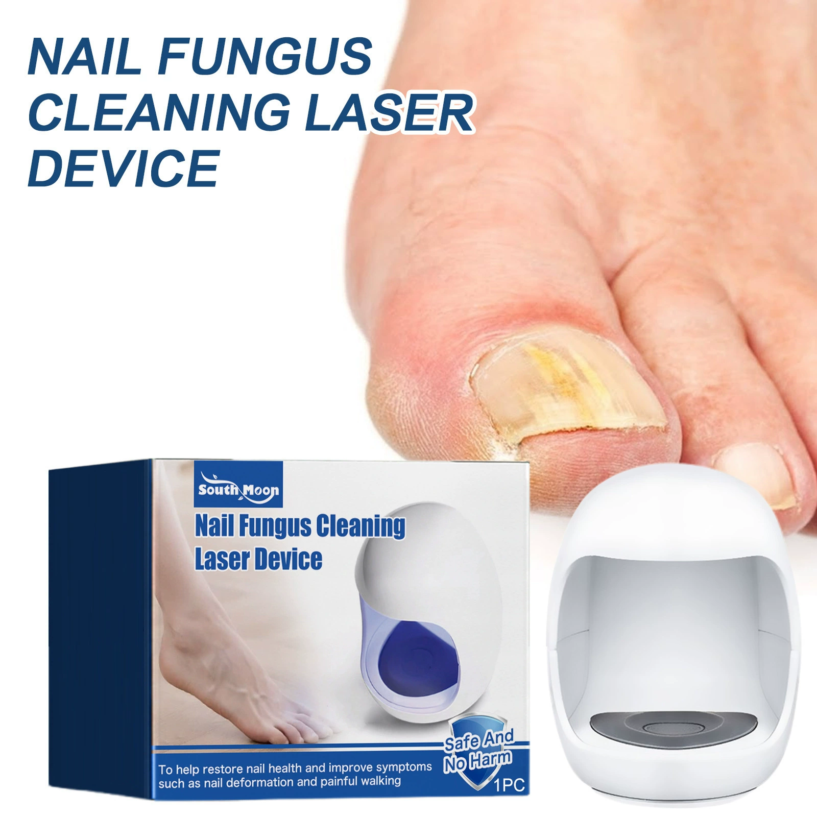 Фототерапевтический аппарат South Moon Nail Care восстанавливает желтение, вросшие и ослабленные ногти на руках и ногах.