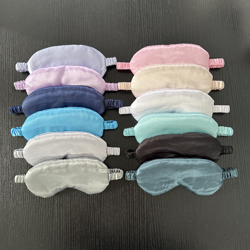 Reversible satin eye mask, double-sided silk sleep mask for men and women, suitable for air travel, light-blocking eye mask, gift item, available for wholesale
