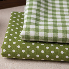 现货批发出口日韩棉麻格子布料桌布抱枕沙发布厂家直销印花棉布料