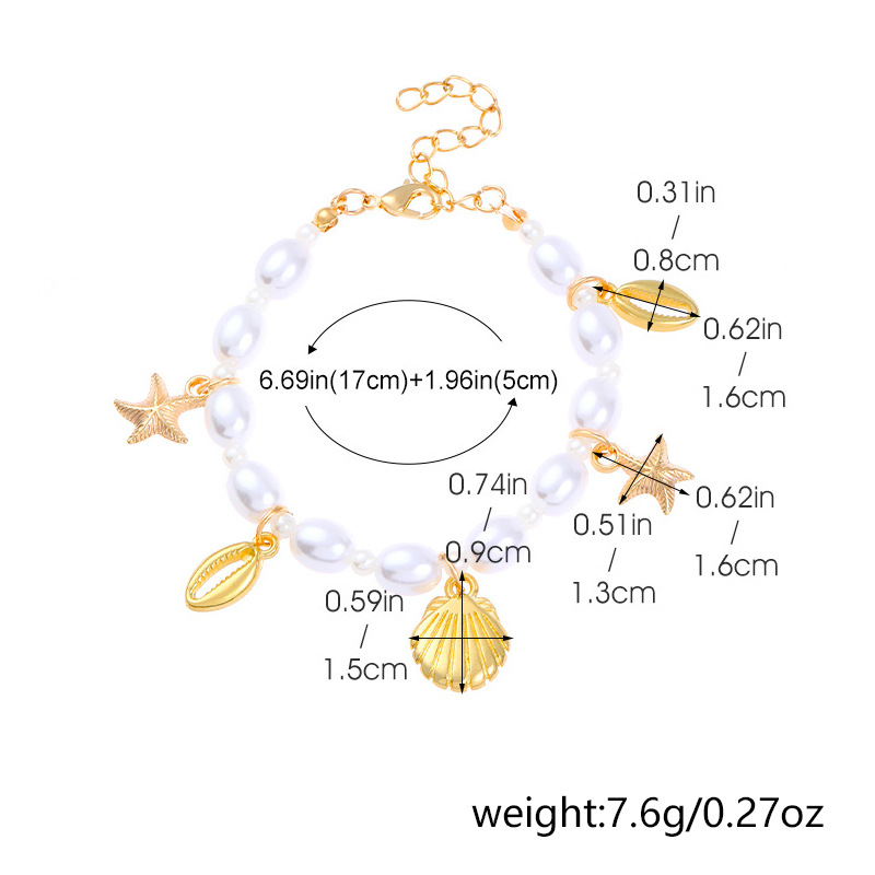 Summer Beach Ocean Series Exaggerated Starfish Necklace Women's Shell Bracelet Conch Earring Set Women_voghion.com