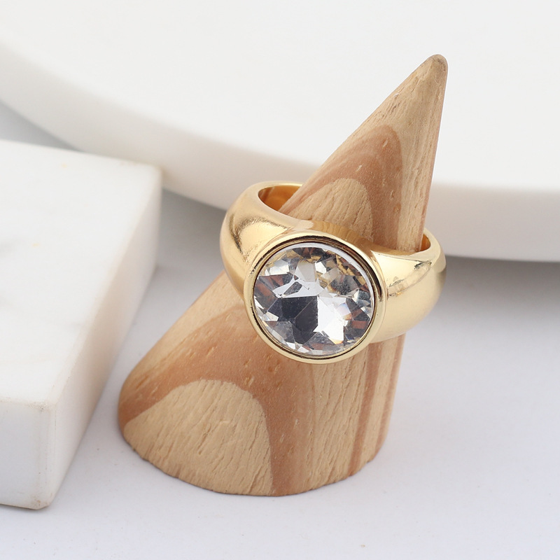 Fashion Geometric Copper Open Ring Plating Zircon Copper Rings