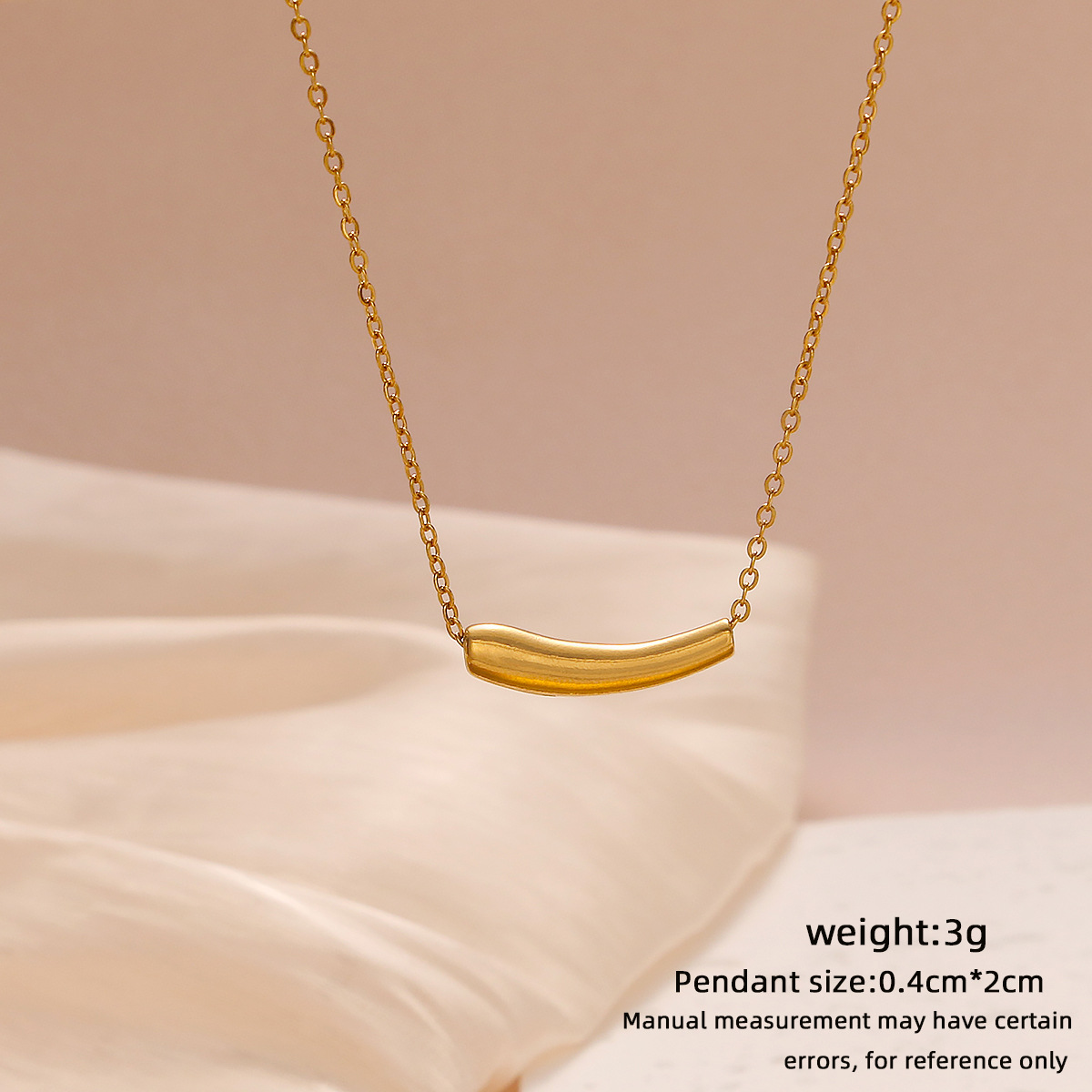 Casual, Daily Occasion Wholesale Jewelry Sweet Geometric Cross Titanium Steel 18K Gold Plated Pendant Necklace Cable Chain