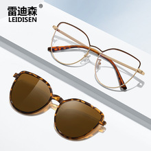 新款女士TR90磁吸套镜偏光墨镜金属防蓝光眼镜可配度数镜架7100