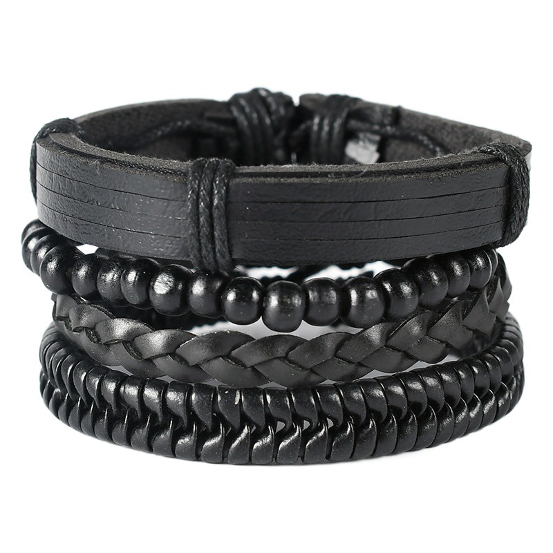 Joyas transfronterizas europeas y americanas, simple dama, cuerda de mano tejida a mano, pulsera de cuero para hombre, pulsera al por mayor a bajo precio, pulsera