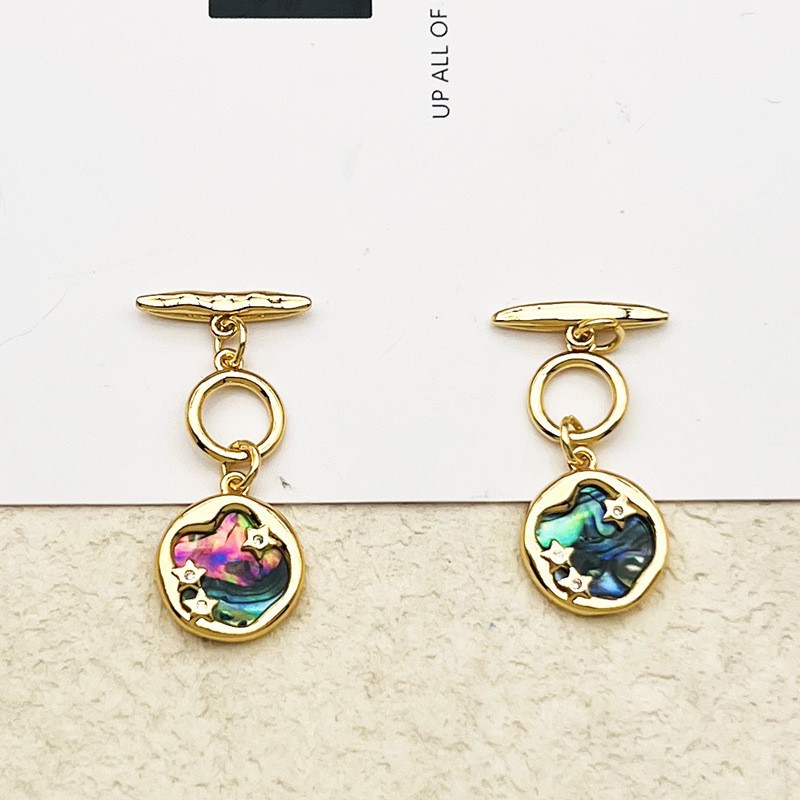 Copper Material 1 Piece Copper Abalone Shell Star Heart Shape Butterfly Pendant