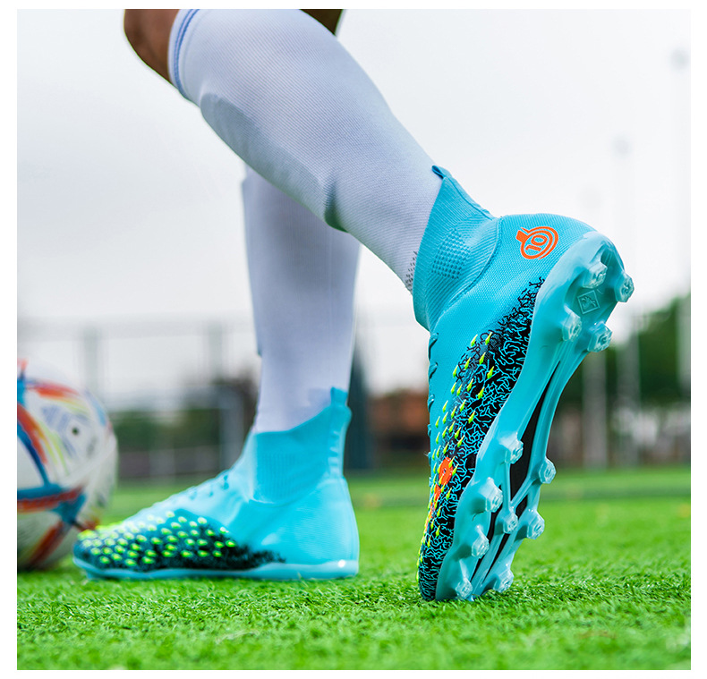 Botas de fútbol AG Long para hombre, para estudiantes, adultos, para exteriores, césped, competición, entrenamiento, con clavos rotos_voghion.com
