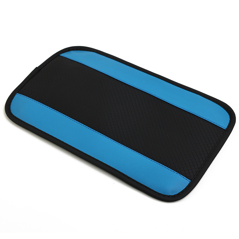 Embossed Double Line – Universal Armrest box pad - blue